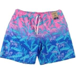 Chubbies  Hydrofoils Lined Swim Trunks Men's  XXL  7" Tiger Jungle Pink Blue NWT